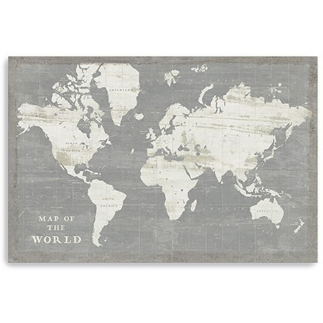 24"" Minimalist World Map Canvas Wall Art