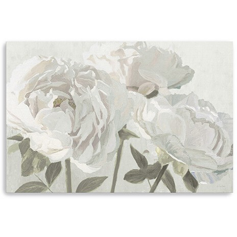 24"" Neutral Flowers In Bloom Canvas Wall Art