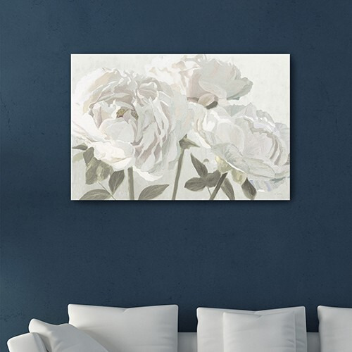 24"" Neutral Flowers In Bloom Canvas Wall Art