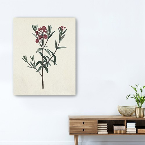 30"" Singular Red Blossom Branch Canvas Wall Art