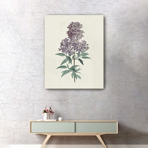 30"" Singular Purple Blossom Branch Canvas Wall Art