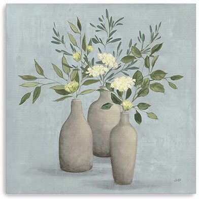 40"" Pretty Bohemian Flowers In Ceramic Vases Canvas Wall Art