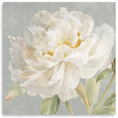 30"" Angelic White Peony Flower Canvas Wall Art