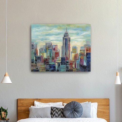 30"" X 24"" Vibrant Nyc Skyline Canvas Wall Art