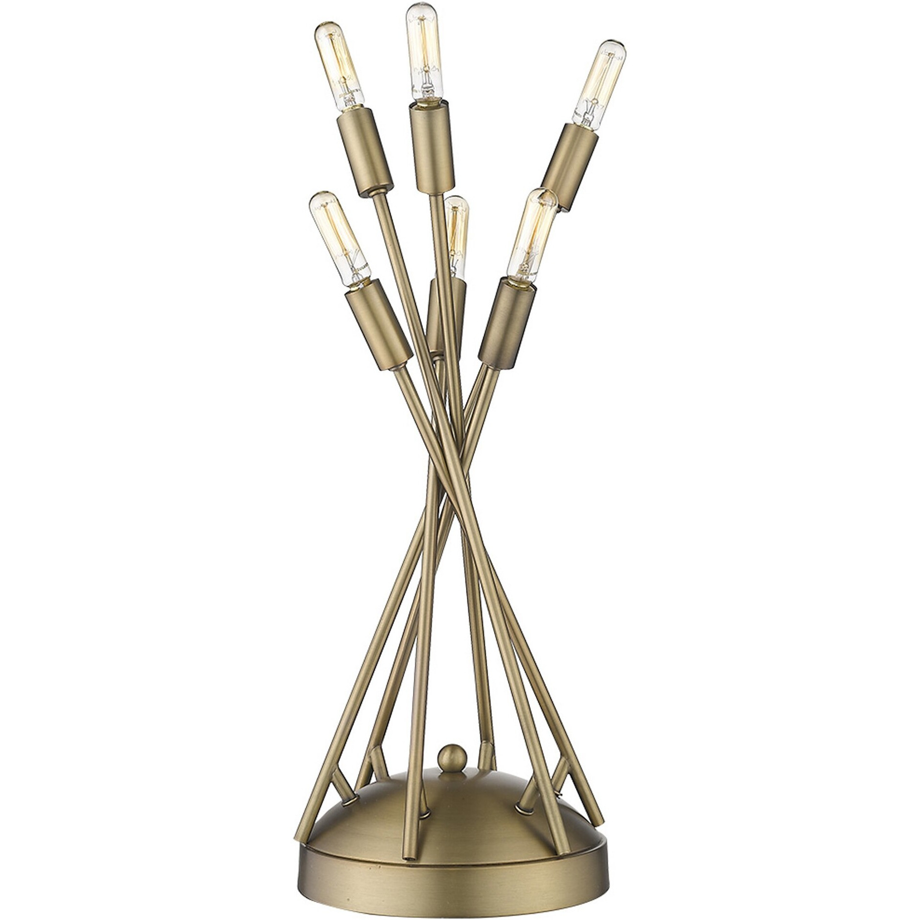 Perret 6-Light Aged Brass Table Lamp