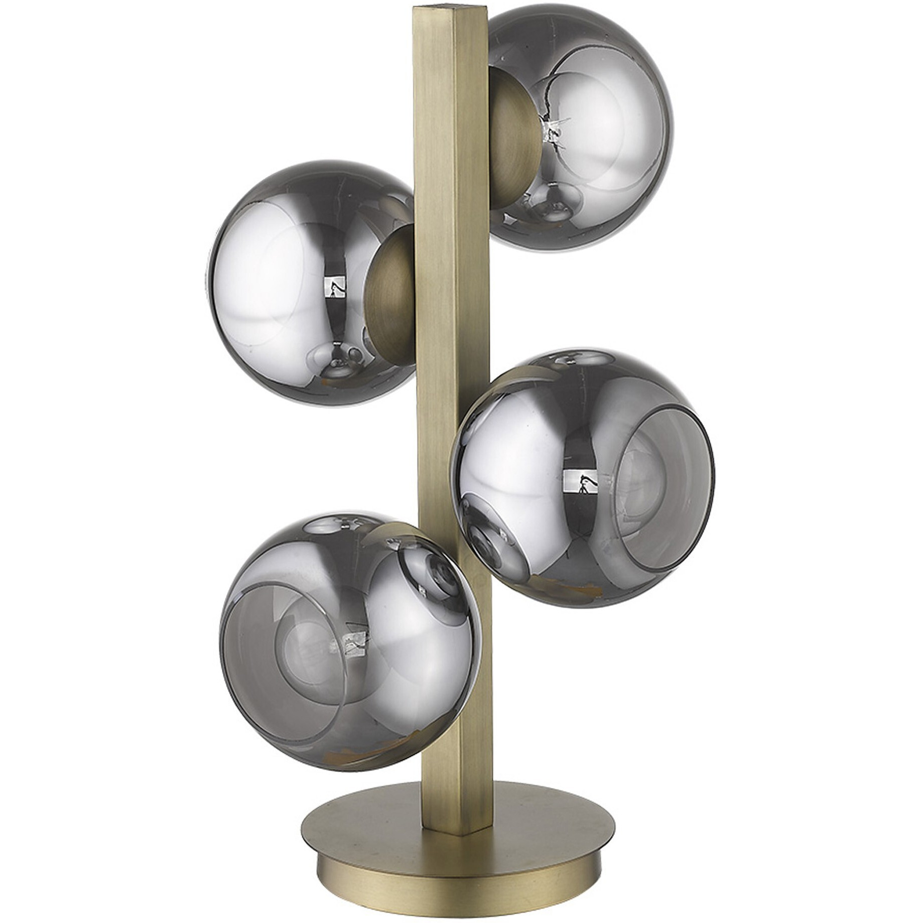 Lunette 4-Light Aged Brass Table Lamp
