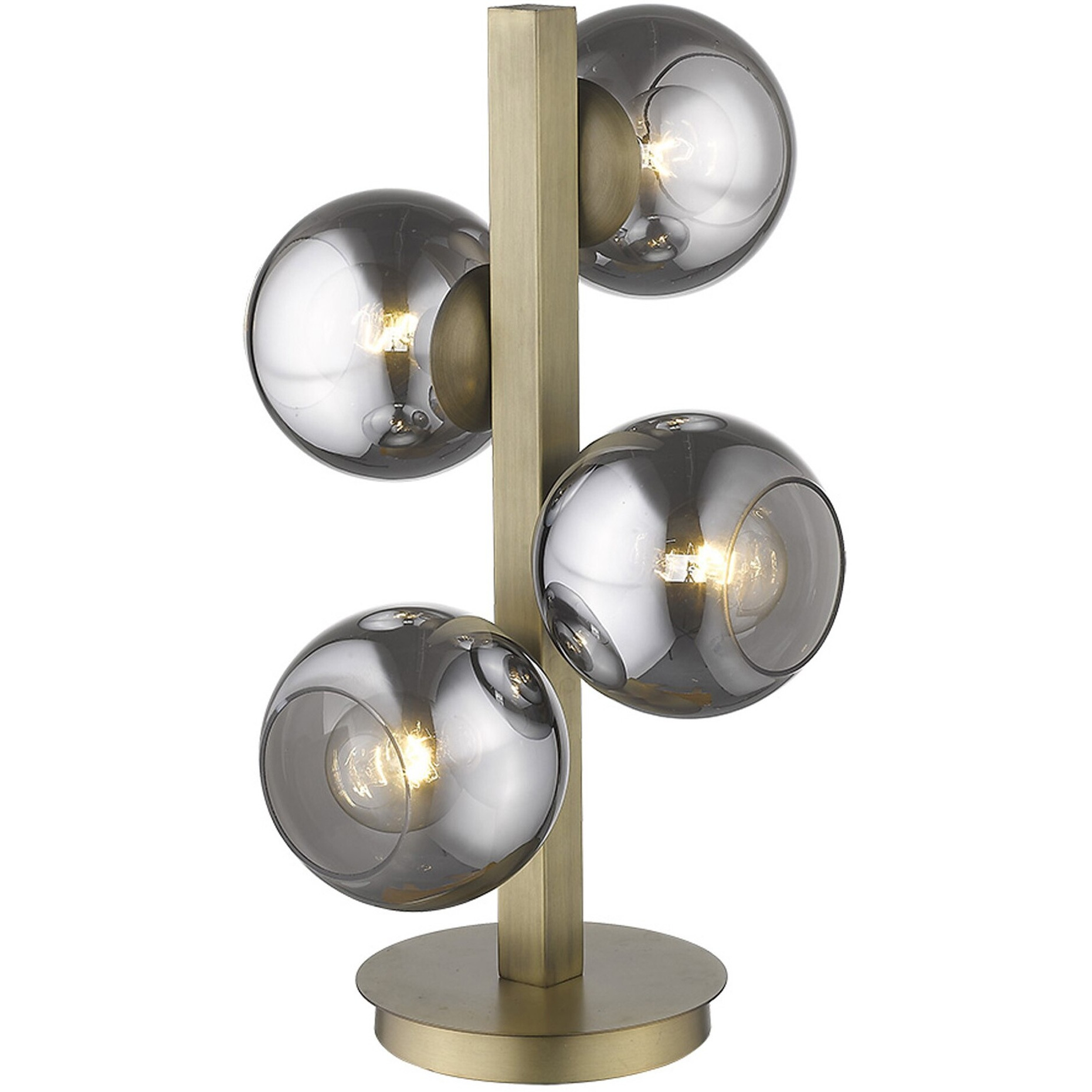 Lunette 4-Light Aged Brass Table Lamp