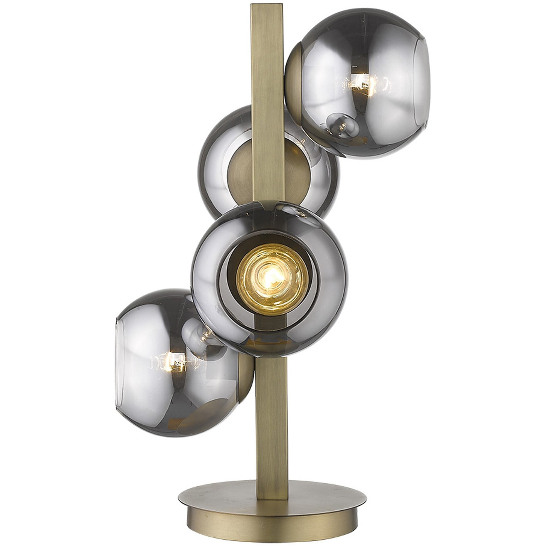 Lunette 4-Light Aged Brass Table Lamp