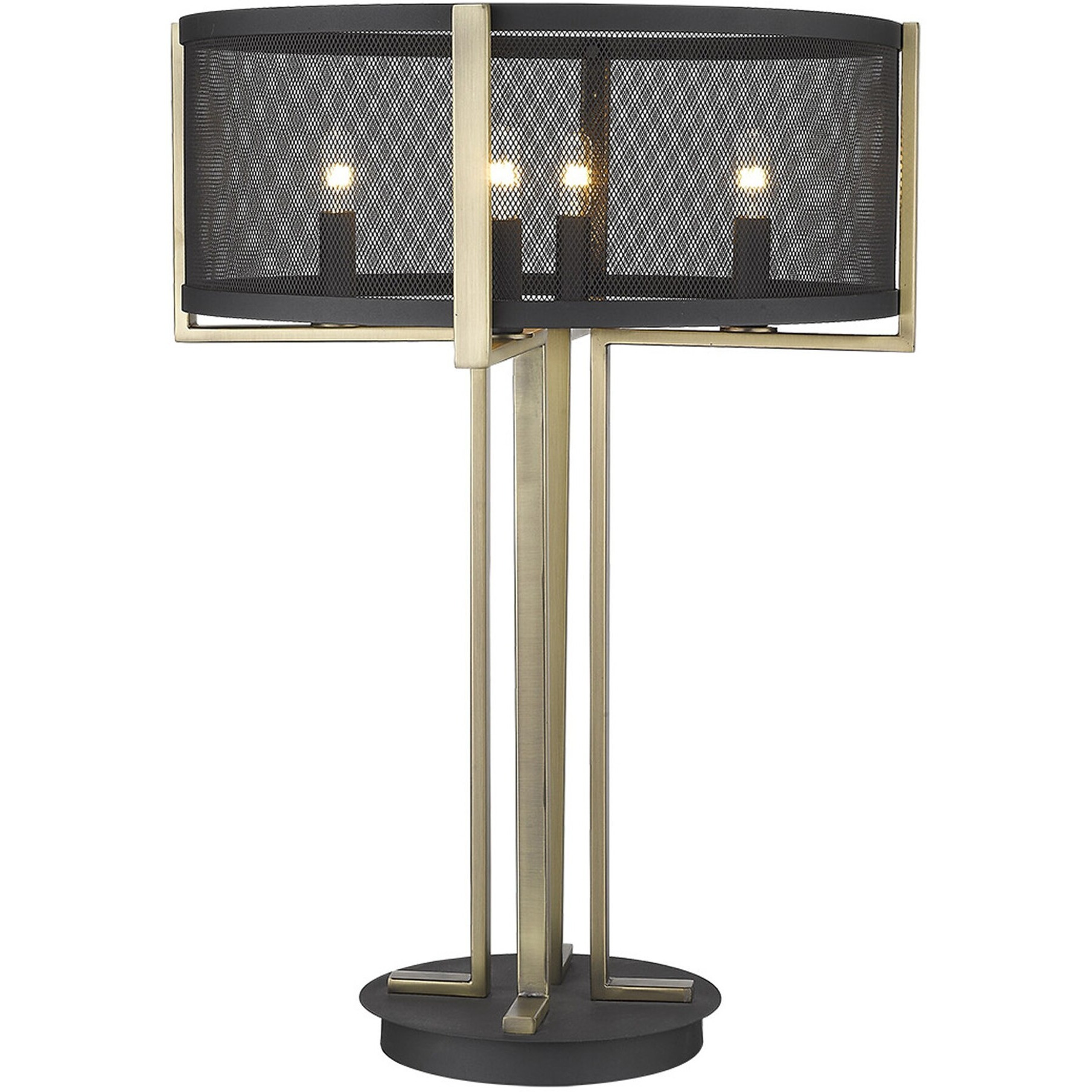 Trend Home 4-Light Matte Black Table Lamp