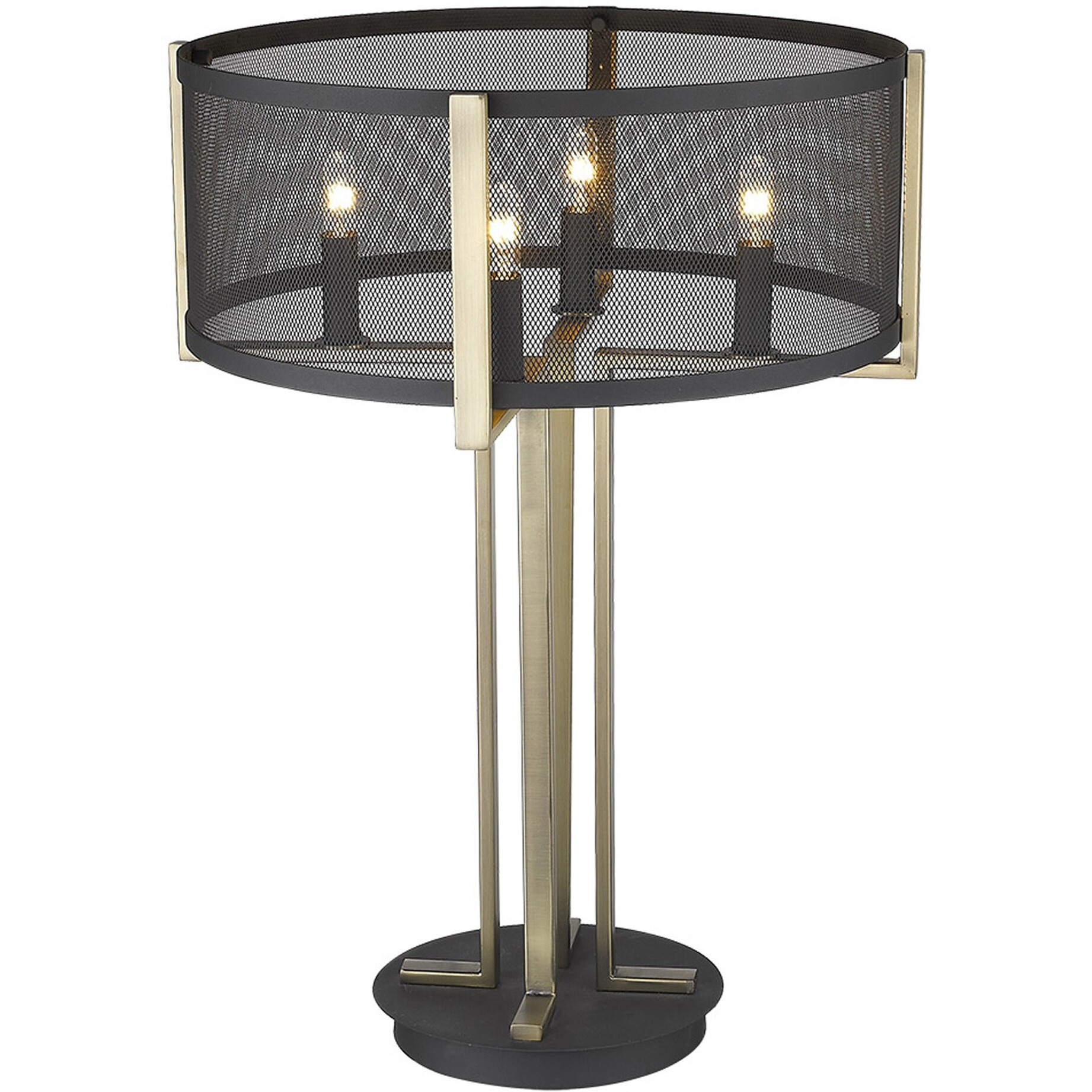 Trend Home 4-Light Matte Black Table Lamp