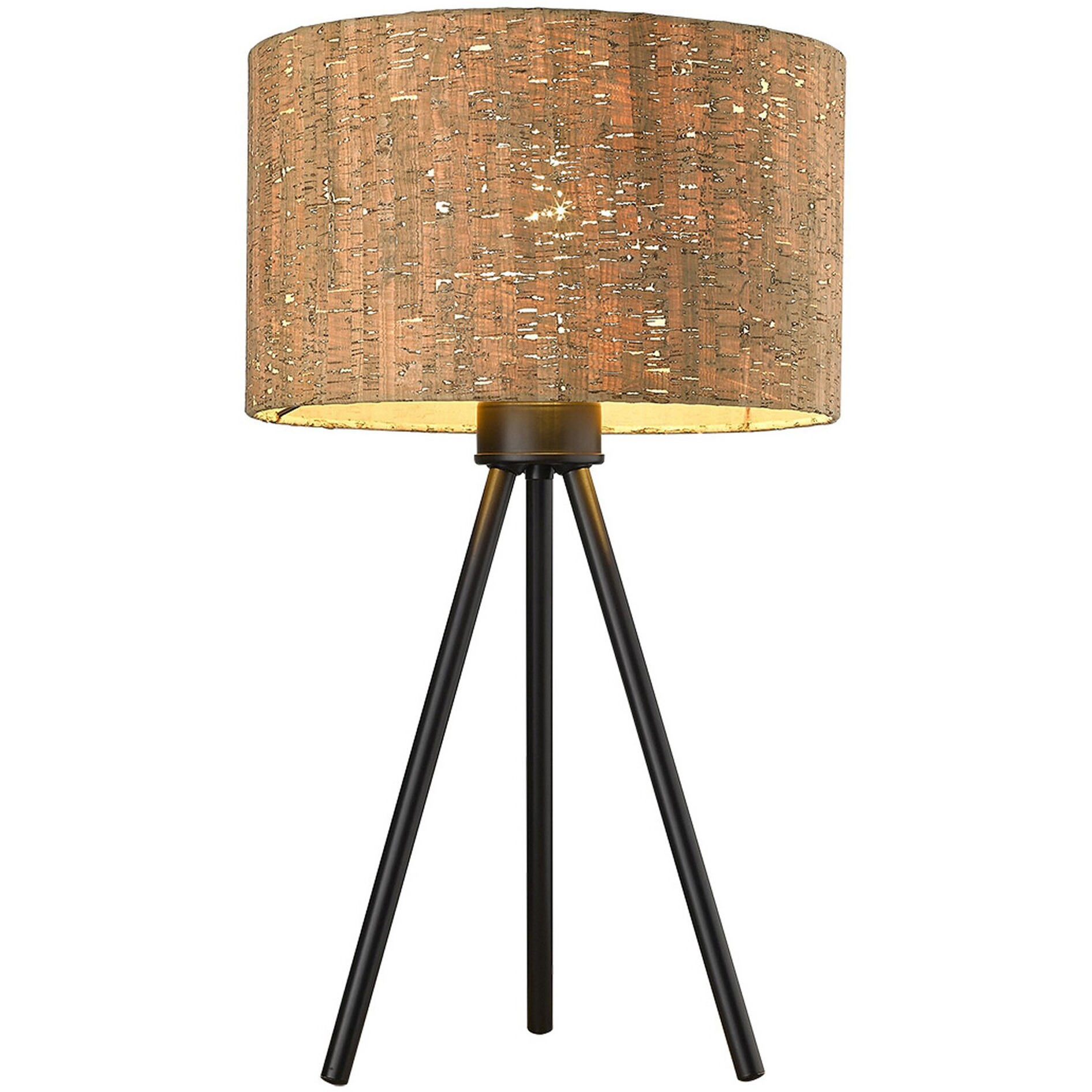 21.8"" Matte Black Cork Shade Table Lamp