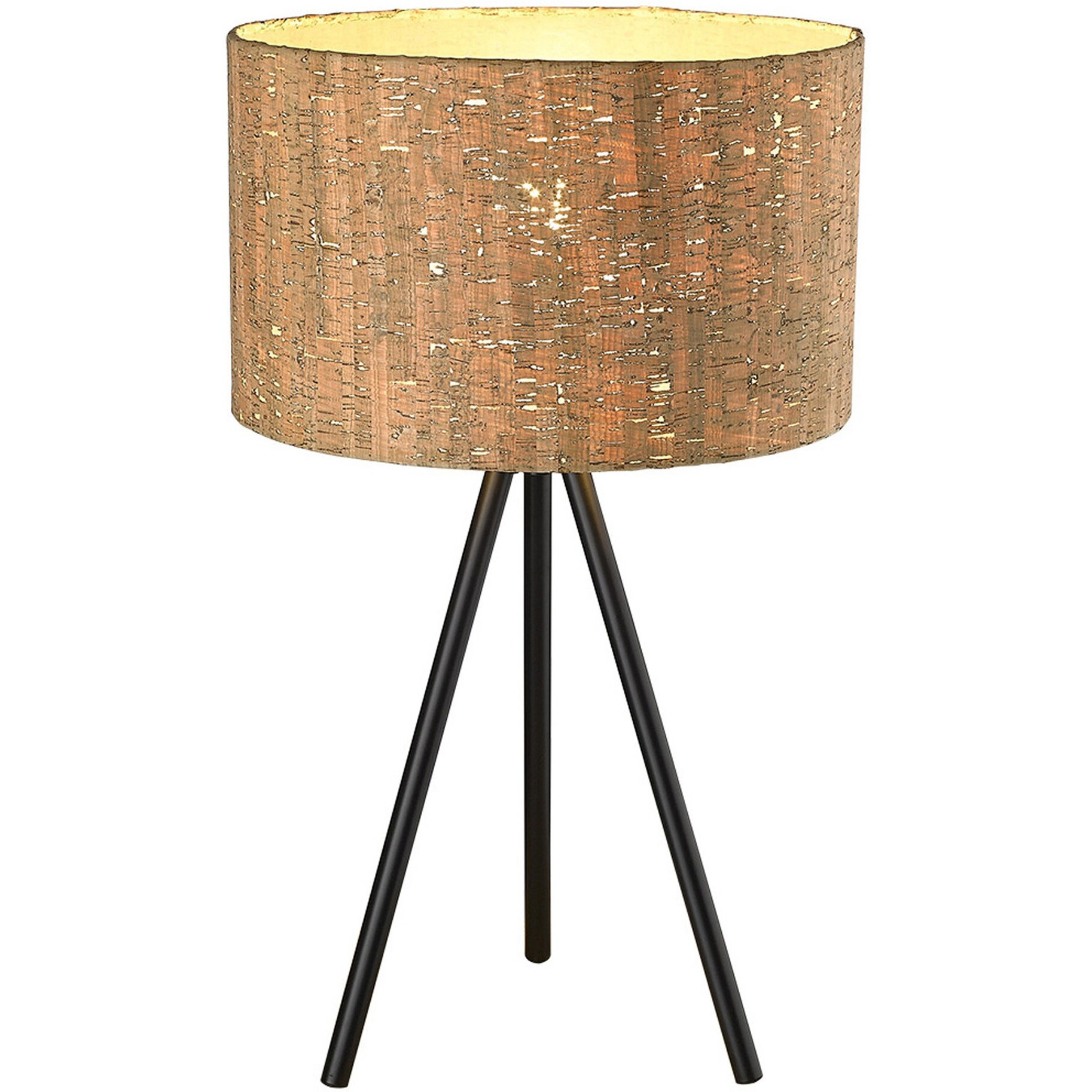 21.8"" Matte Black Cork Shade Table Lamp