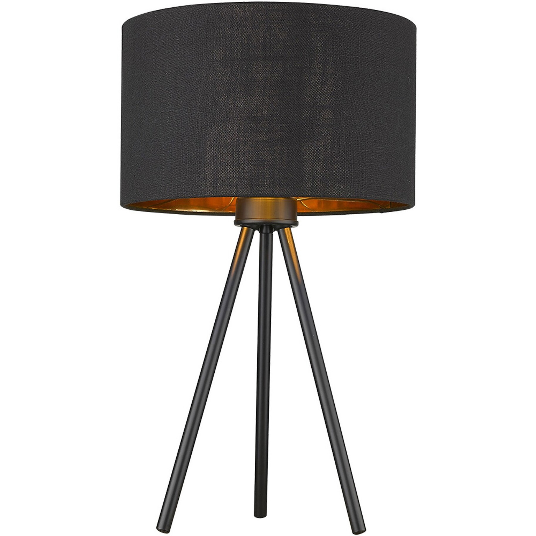 Matte Black And Black Fabric Table Lamp
