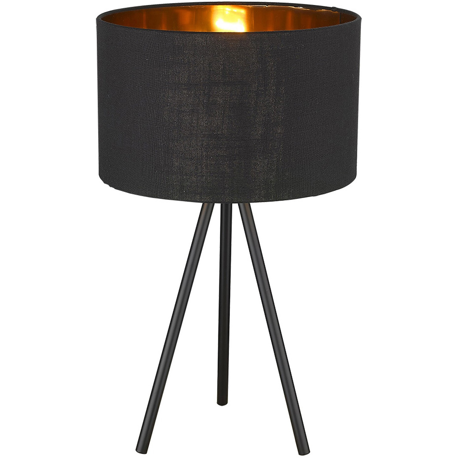 Matte Black And Black Fabric Table Lamp