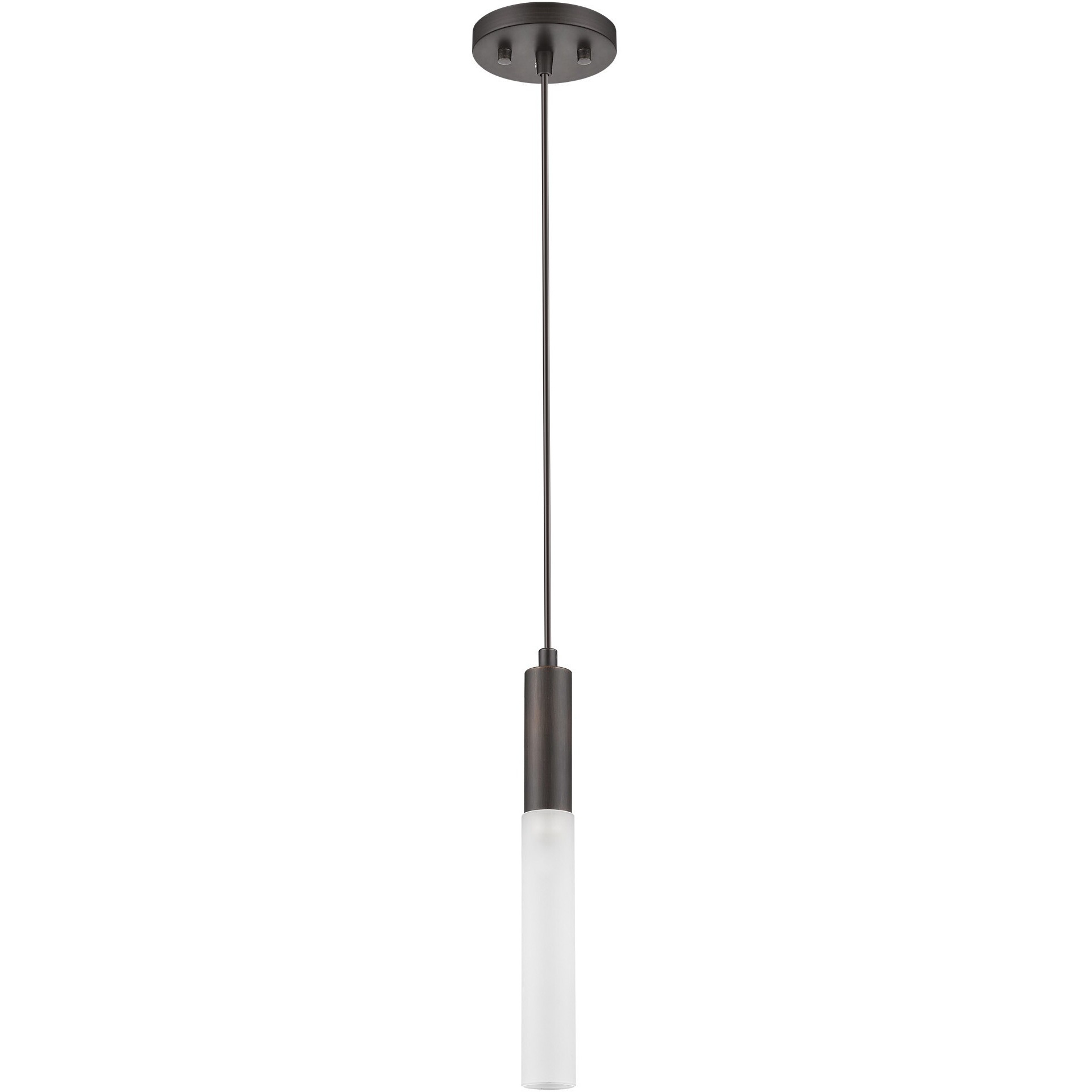 Bronze Pendant Hanging Light With Frosted Glass Shade