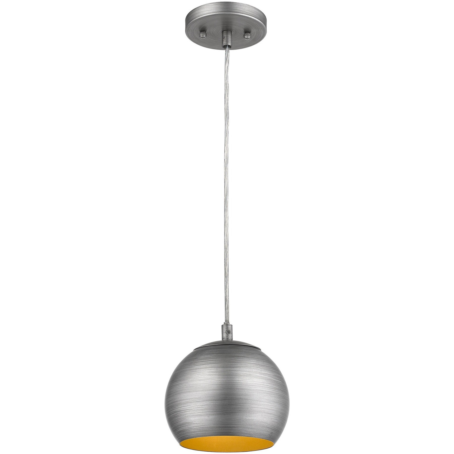 Light Gray And Gold Hanging Dome Light