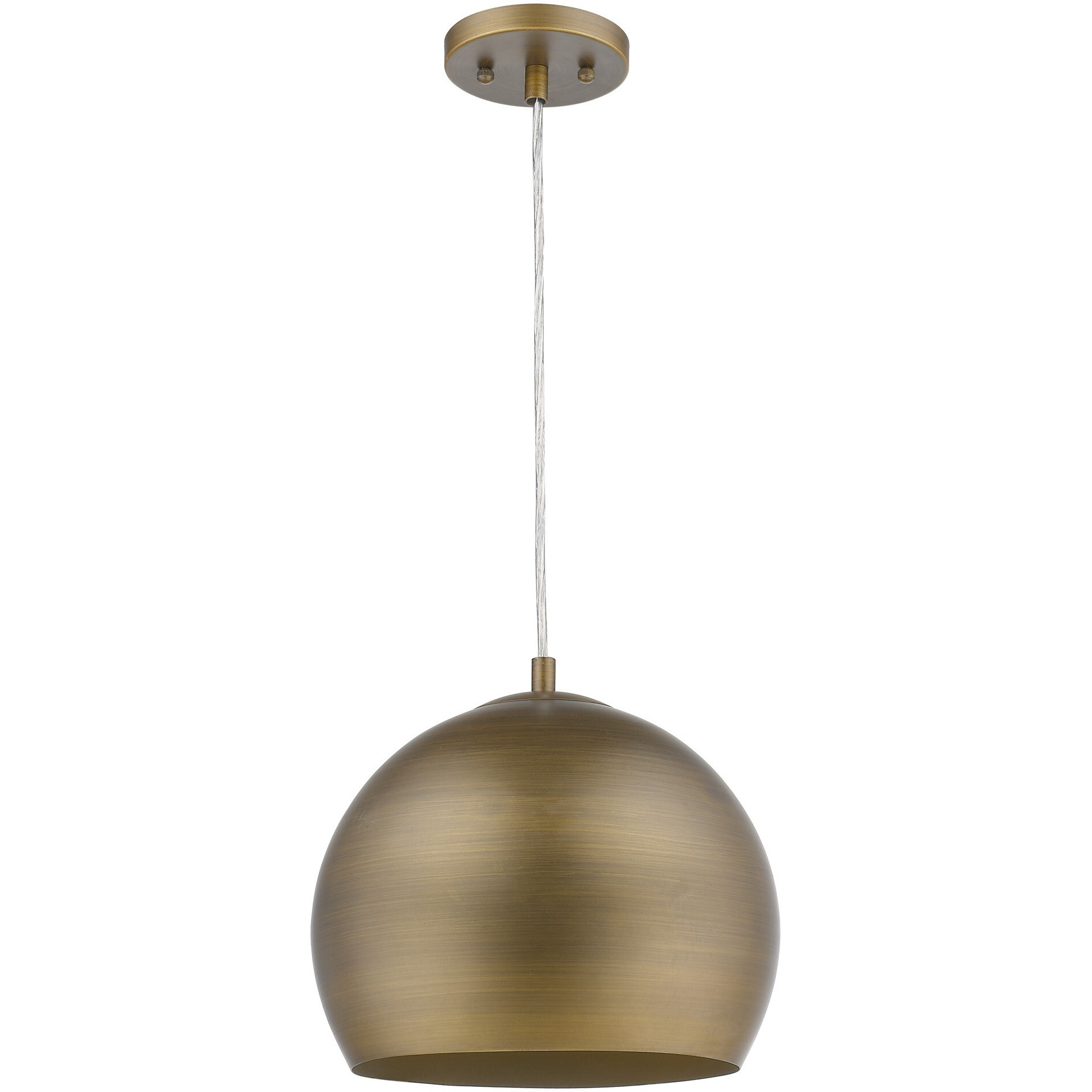 Latitude 1-Light Hand Painted Antique Gold Pendant With Gold Interior Shade