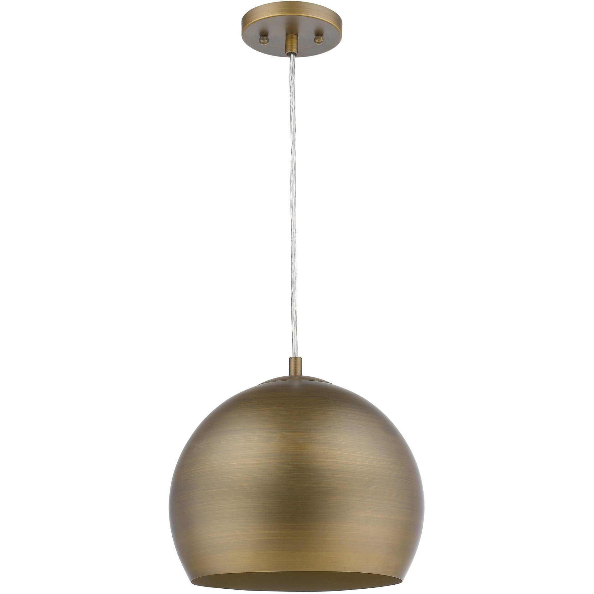 Latitude 1-Light Hand Painted Antique Gold Pendant With Gold Interior Shade
