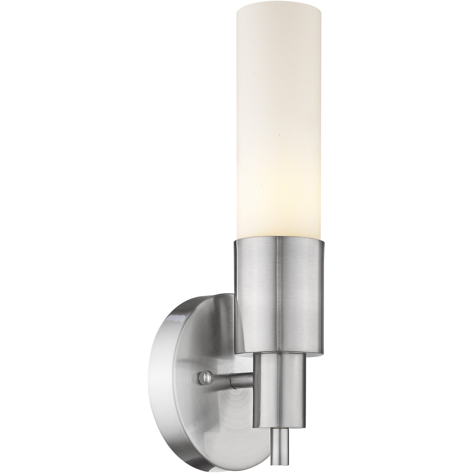 Silver Narrow Wall Light With Frosted Glass Shade