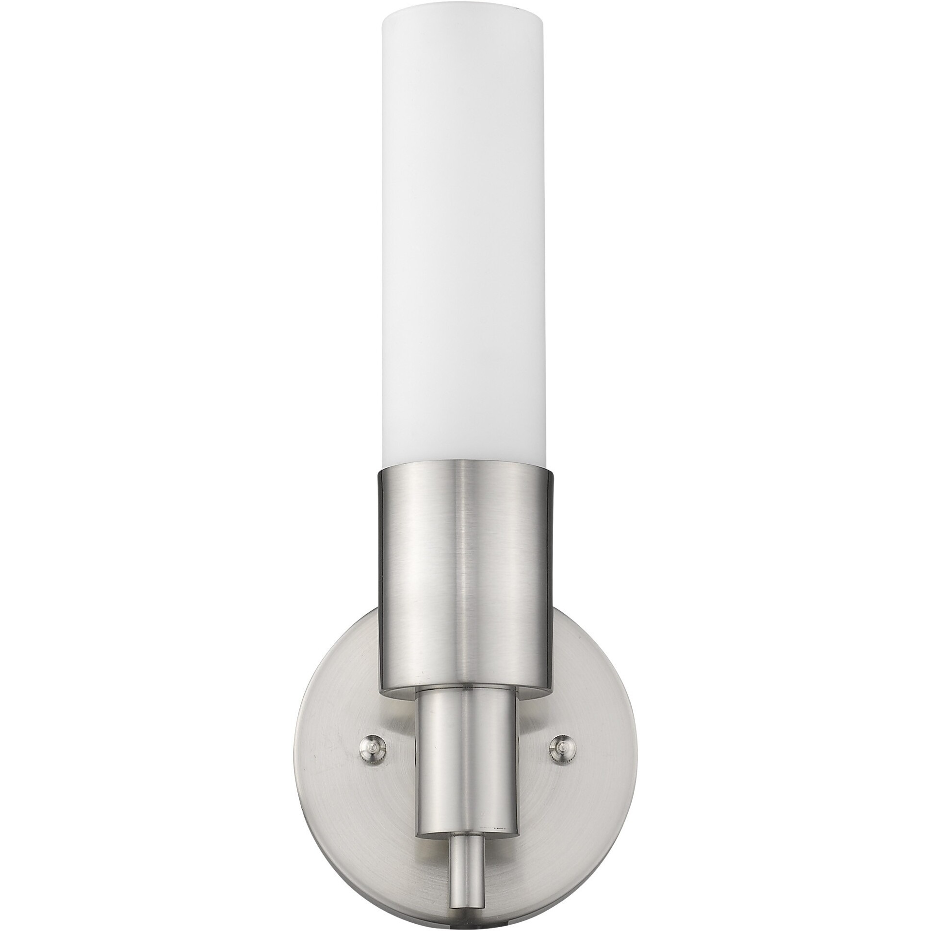 Silver Narrow Wall Light With Frosted Glass Shade