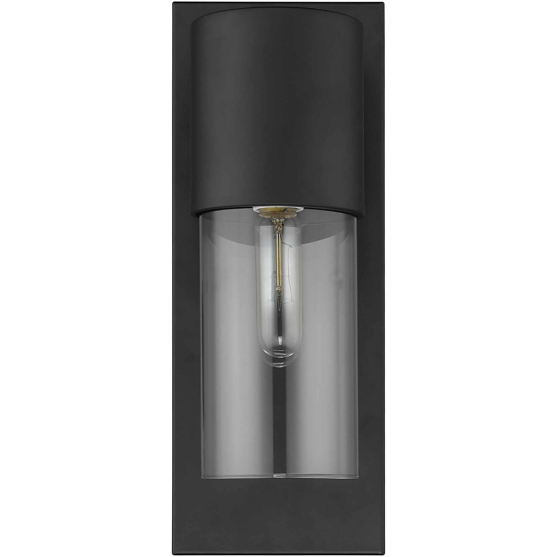 Contemporary Matte Black And Glass Wall Light