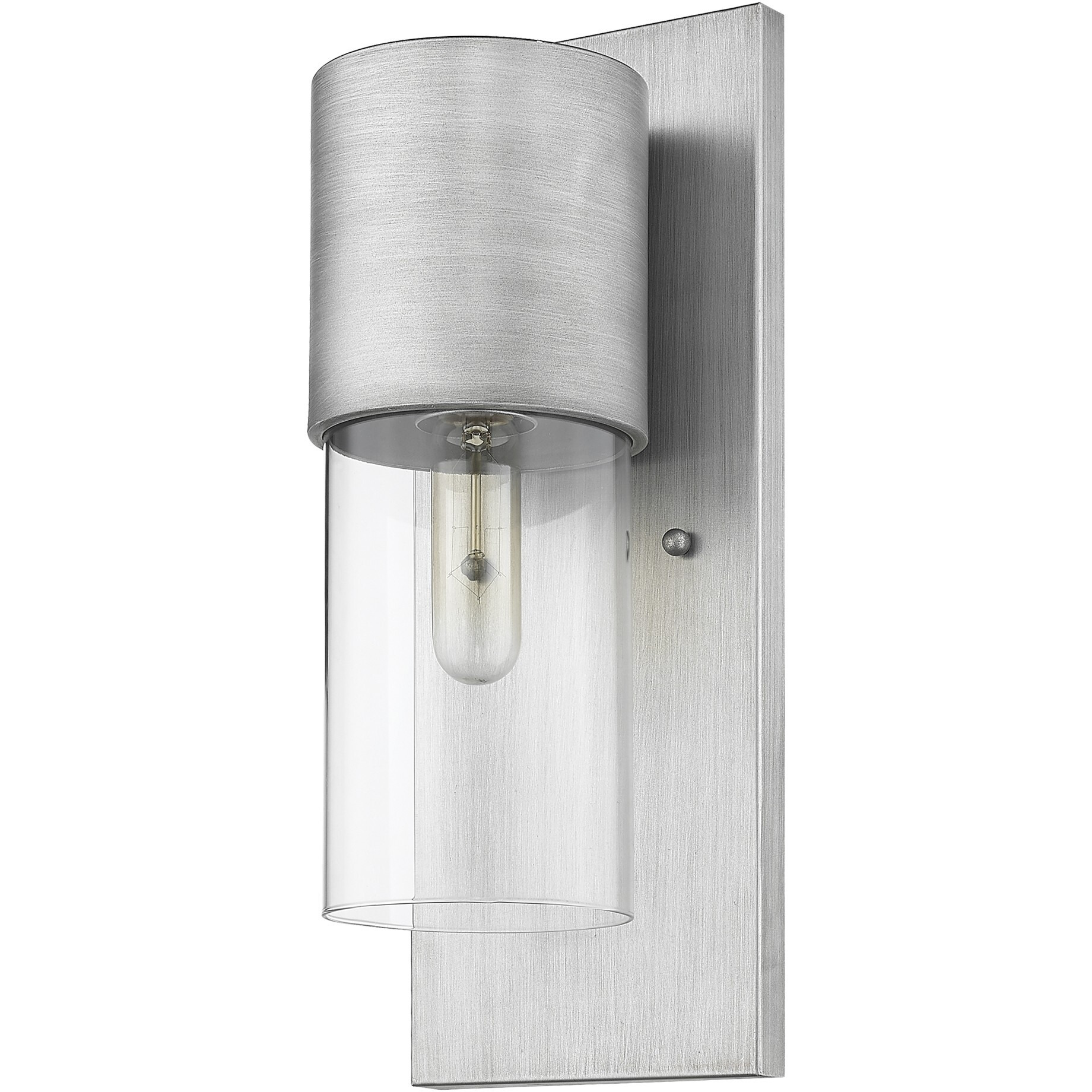 Contemporary Brushed Silver And Glass Wall Light