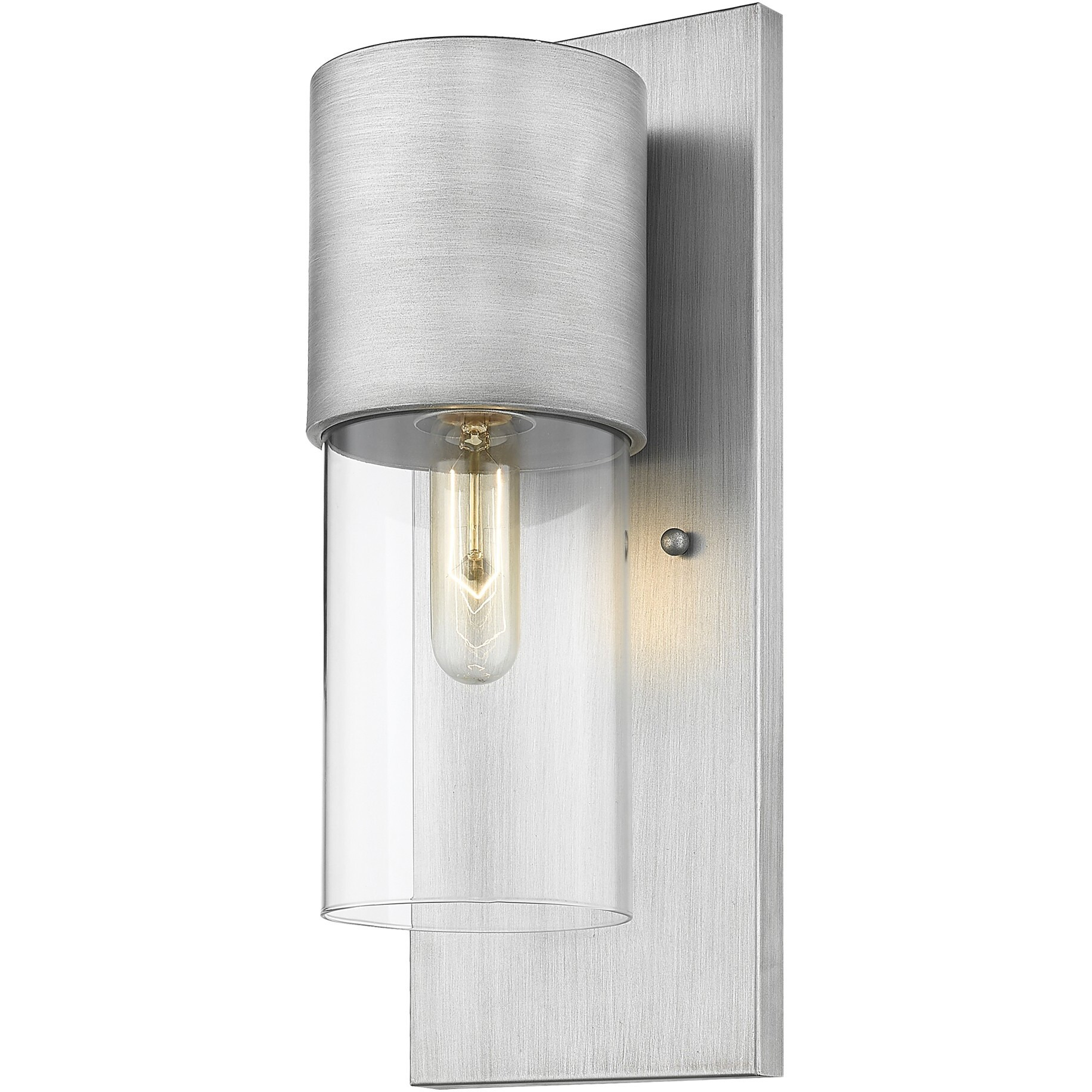 Contemporary Brushed Silver And Glass Wall Light