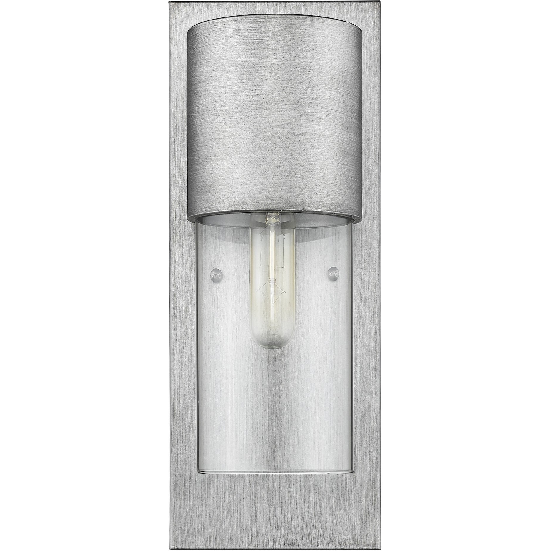 Contemporary Brushed Silver And Glass Wall Light