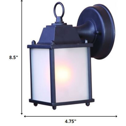 Matte Black Hanging Frosted Glass Lantern Wall Light