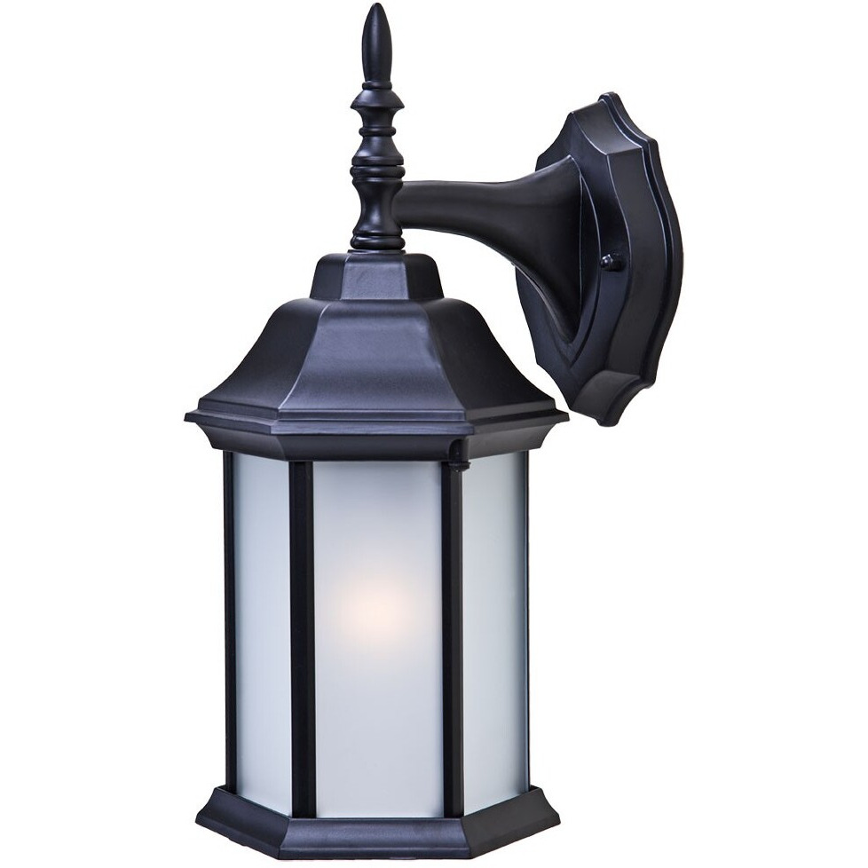 Matte Black Frosted Glass Swing Arm Wall Light