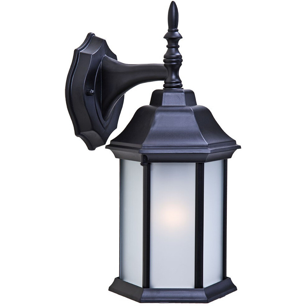 Matte Black Frosted Glass Swing Arm Wall Light