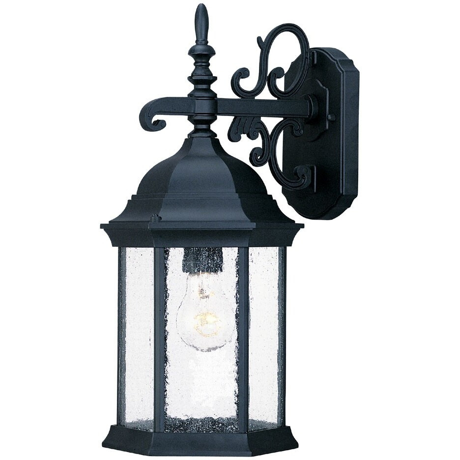 Petite Matte Black Domed Hanging Lantern Wall Light