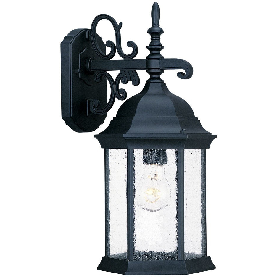 Petite Matte Black Domed Hanging Lantern Wall Light