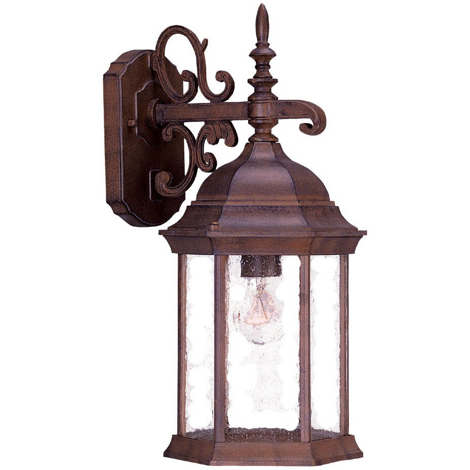 Narrow Brown Domed Hanging Lantern Wall Light