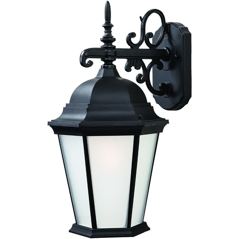 Matte Black Domed Hanging Lantern Wall Light