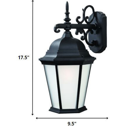 Matte Black Domed Hanging Lantern Wall Light