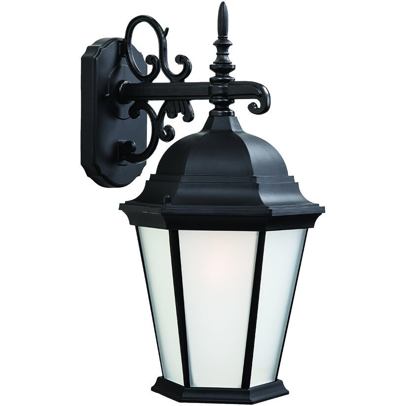 Matte Black Domed Hanging Lantern Wall Light