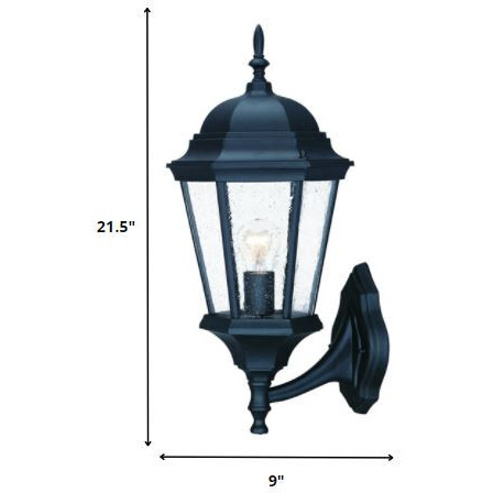 Matte Black Swing Arm Glass Lantern Wall Light
