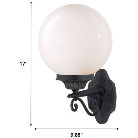 Matte Black Round Acrylic Globe Wall Sconce
