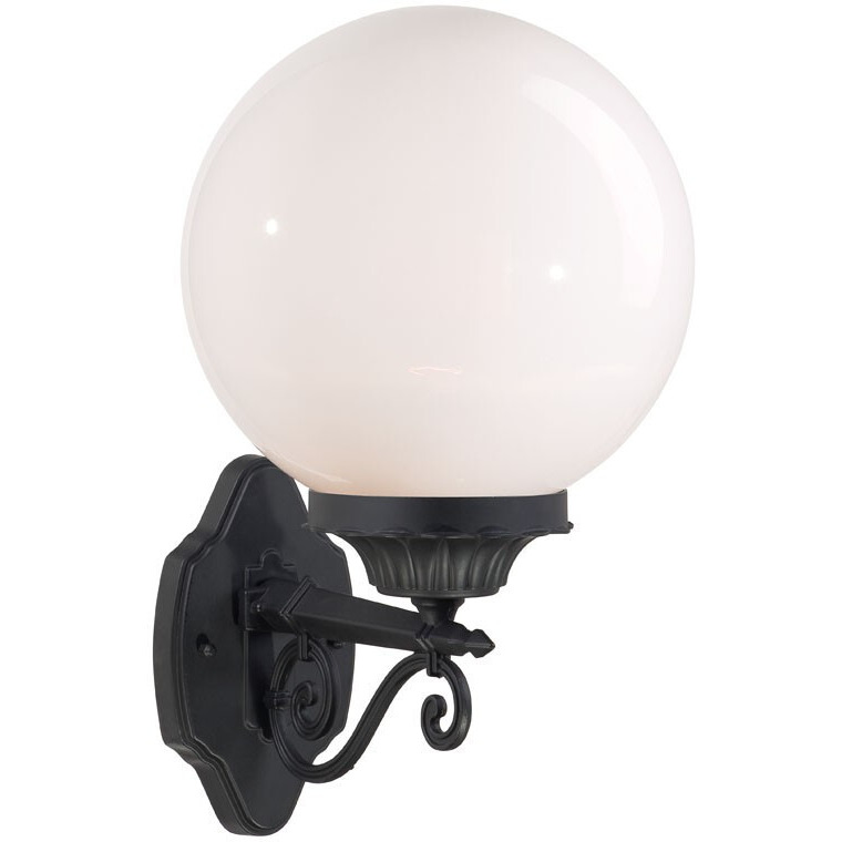 Matte Black Round Acrylic Globe Wall Sconce