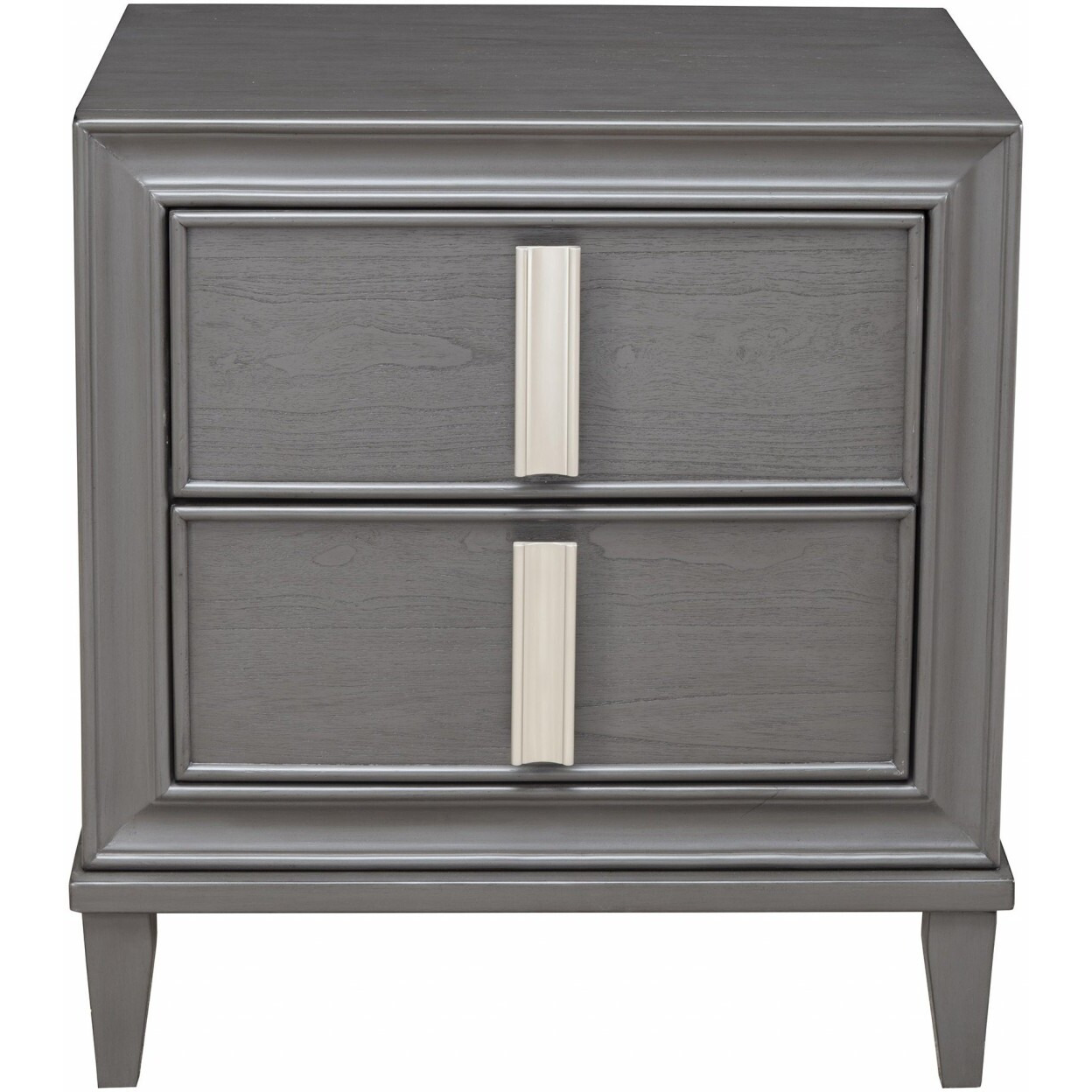 Dark Grey Contemporary 2 Drawer Nightstand