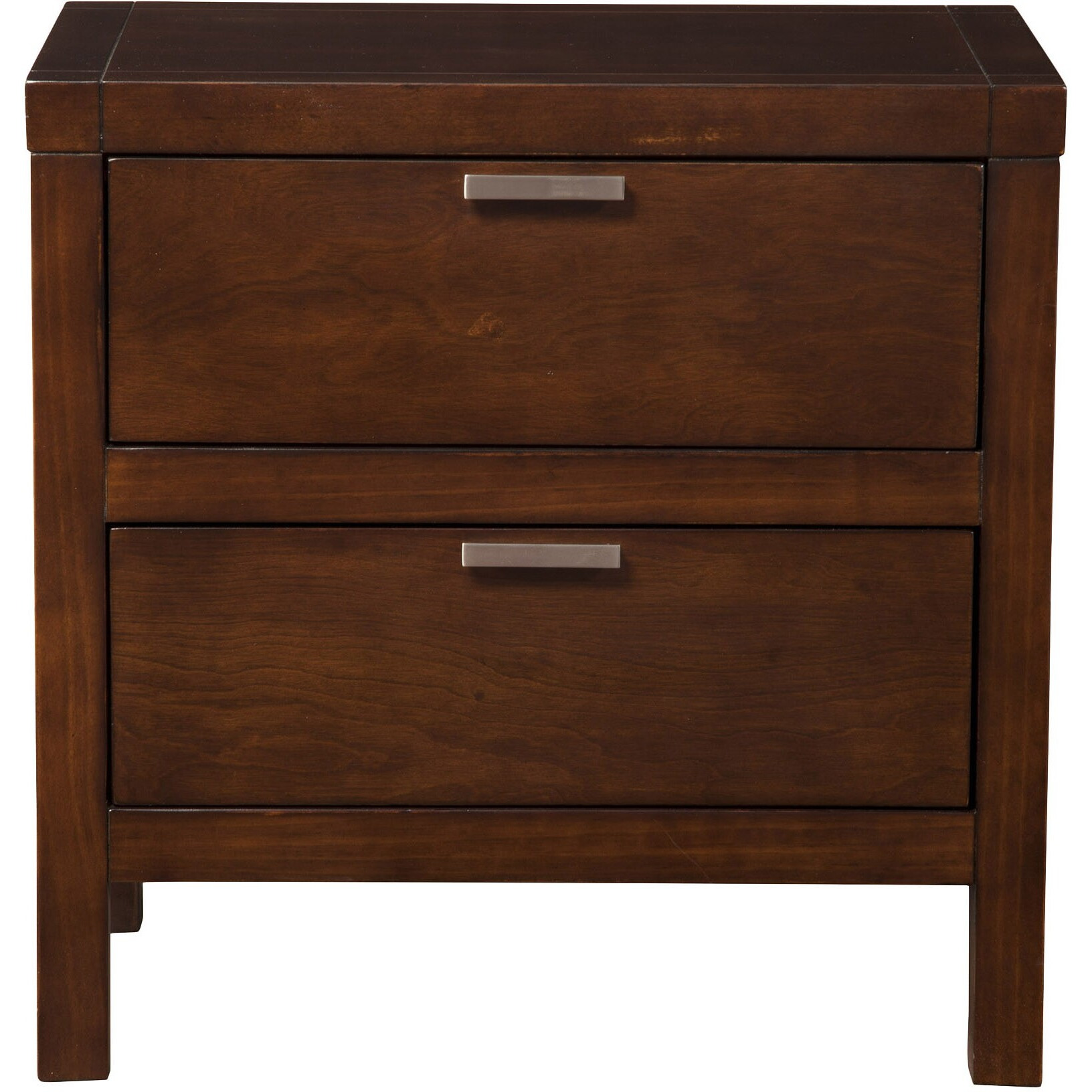 Cappuccino Contempo Wooden Two Drawer Nightstand