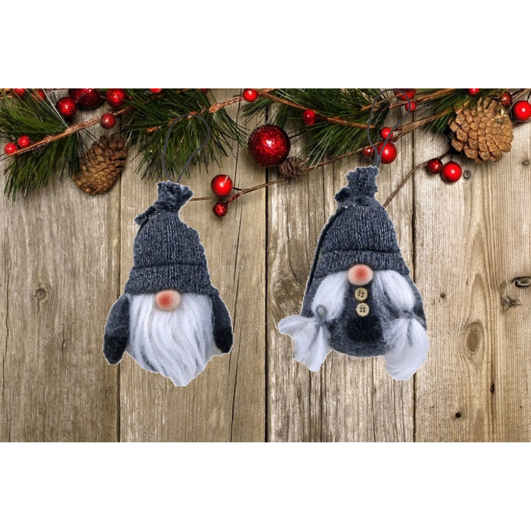 Set Of 2 Boy And Girl Hanging Gnomes