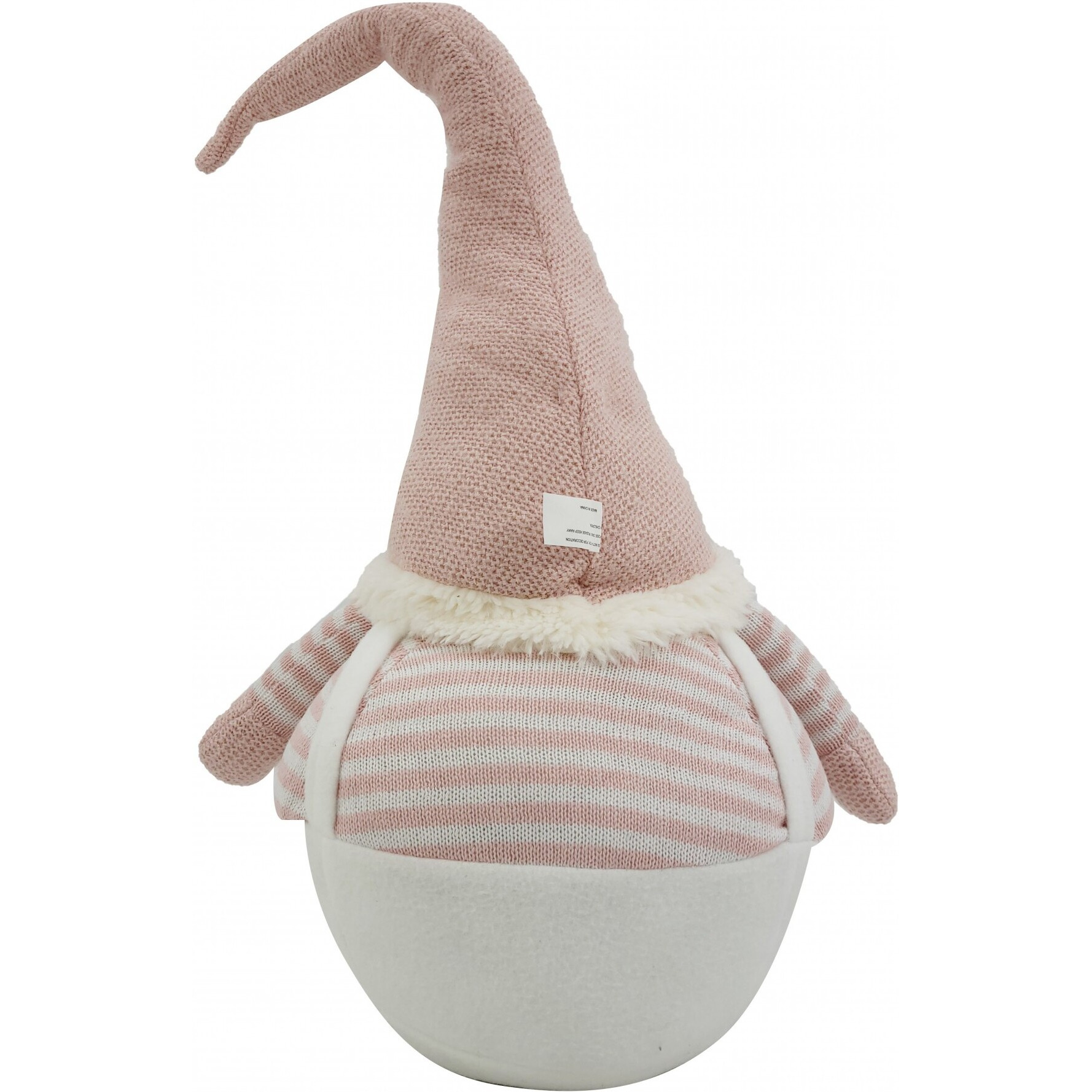 White And Pink Stripe Chubby Gnome