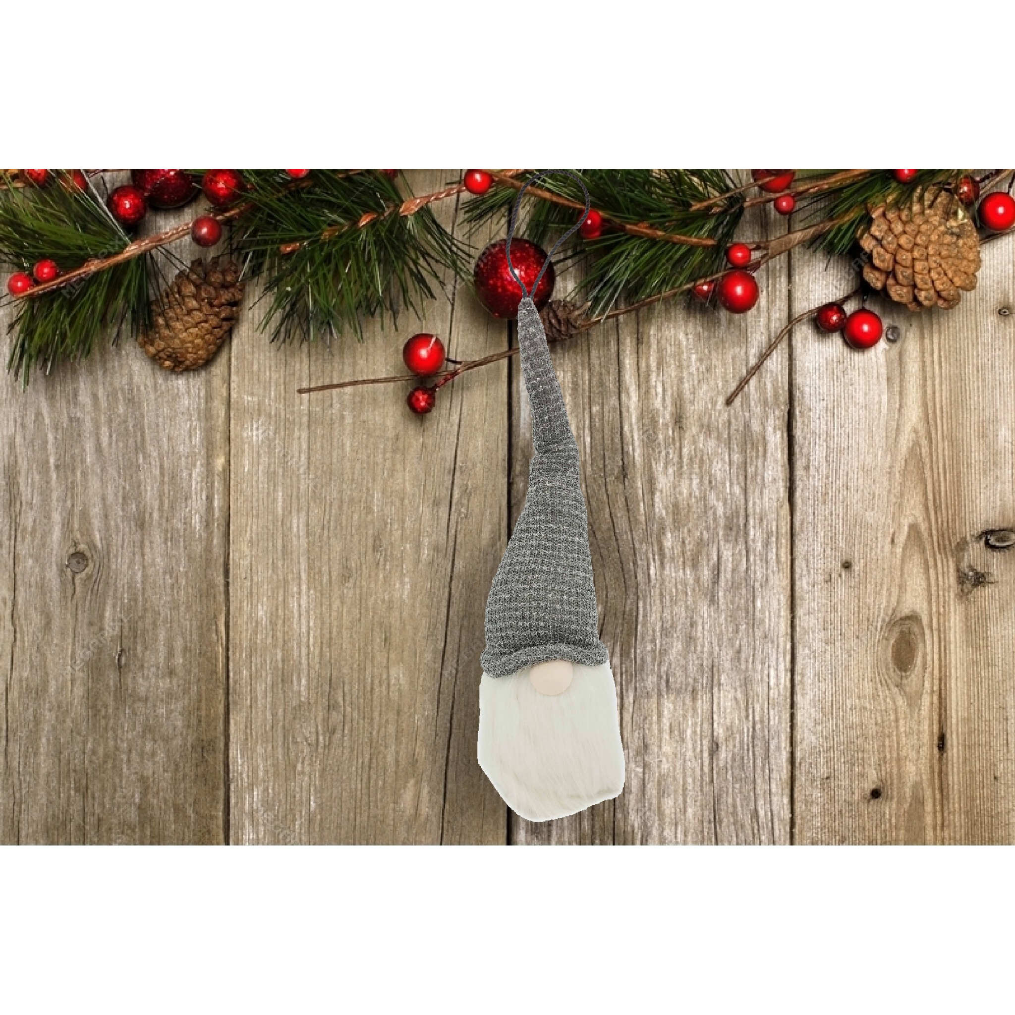 Grey Fabric Gnome With Ultra Long Hat