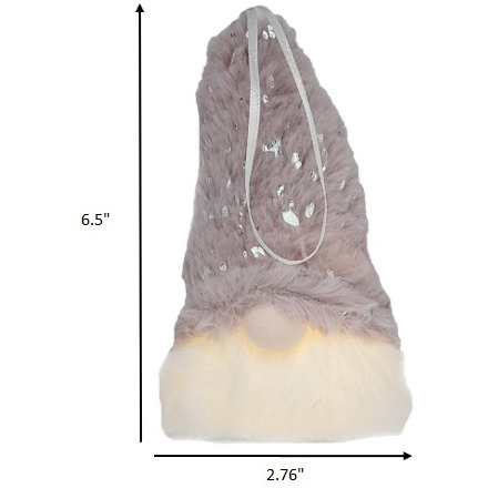 Fluffy Pink And Silver Hanging Light Up Gnome