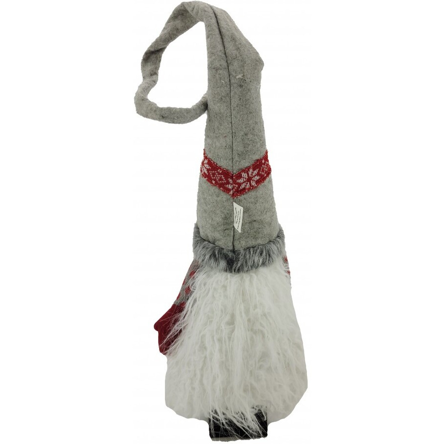 Red And Grey Winter Gnome With Snowflakes