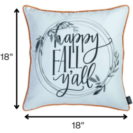Black And White Happy Fall Throw Pillow