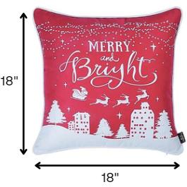 Red Christmas Lights And Reindeer Throw Pillow