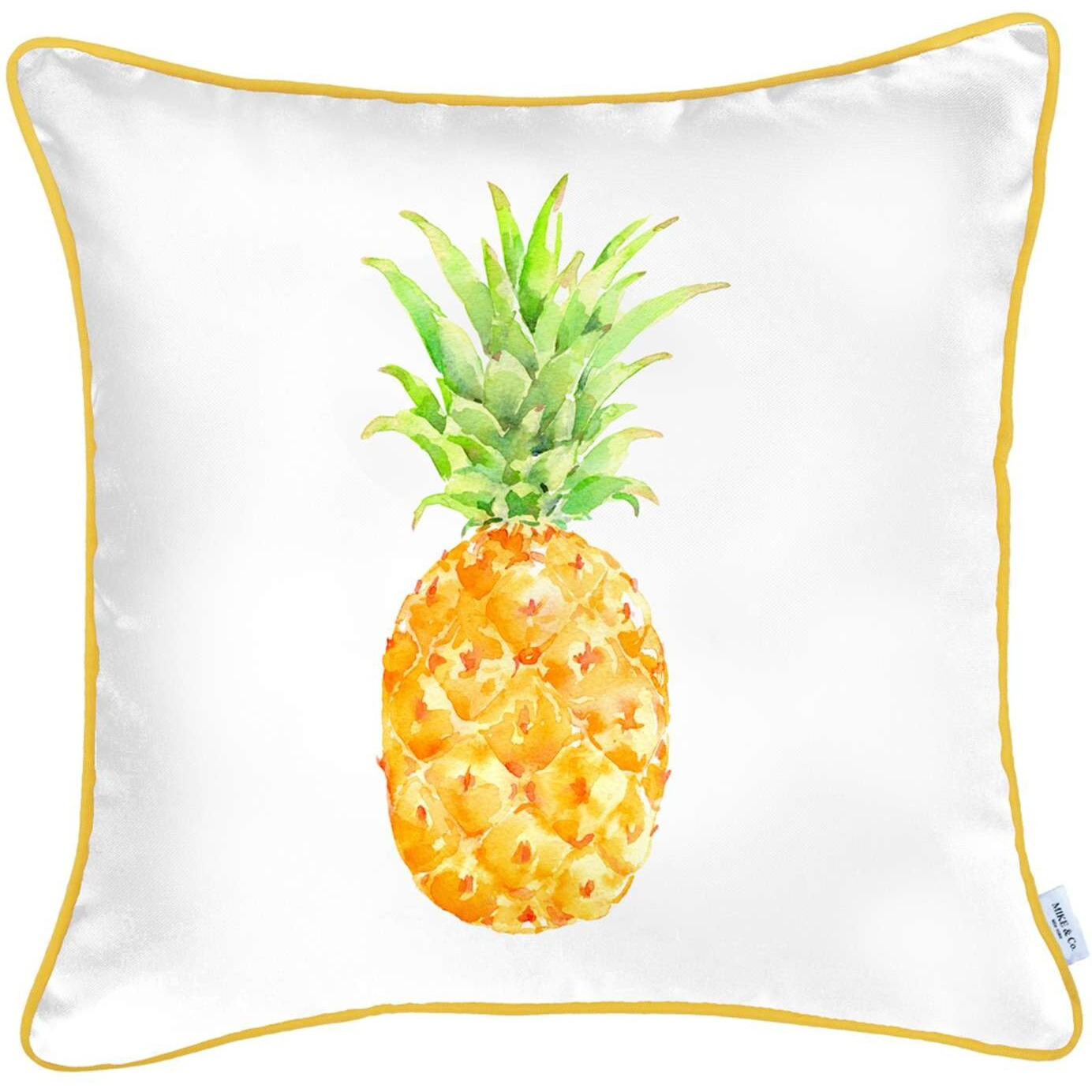 Orange And White Printed Pineapple Throw Pillow